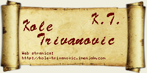 Kole Trivanović vizit kartica